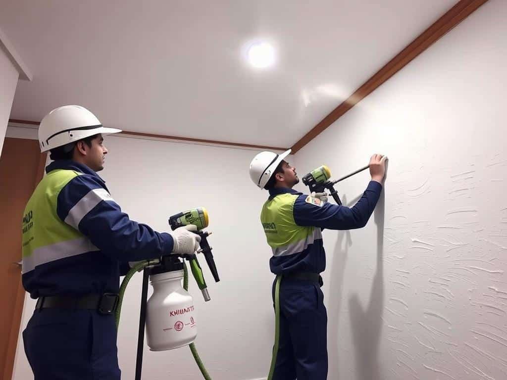 تركيب عازل فوم بولي يوريثان من شركة khidmatkw.com