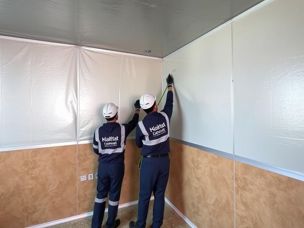 تركيب عازل مائي للأسطح من شركة khidmatkw.com