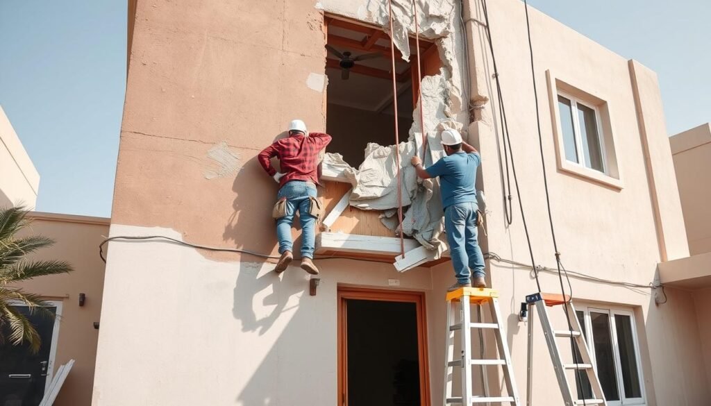 ترميمات عامة لمبنى سكني في الكويت