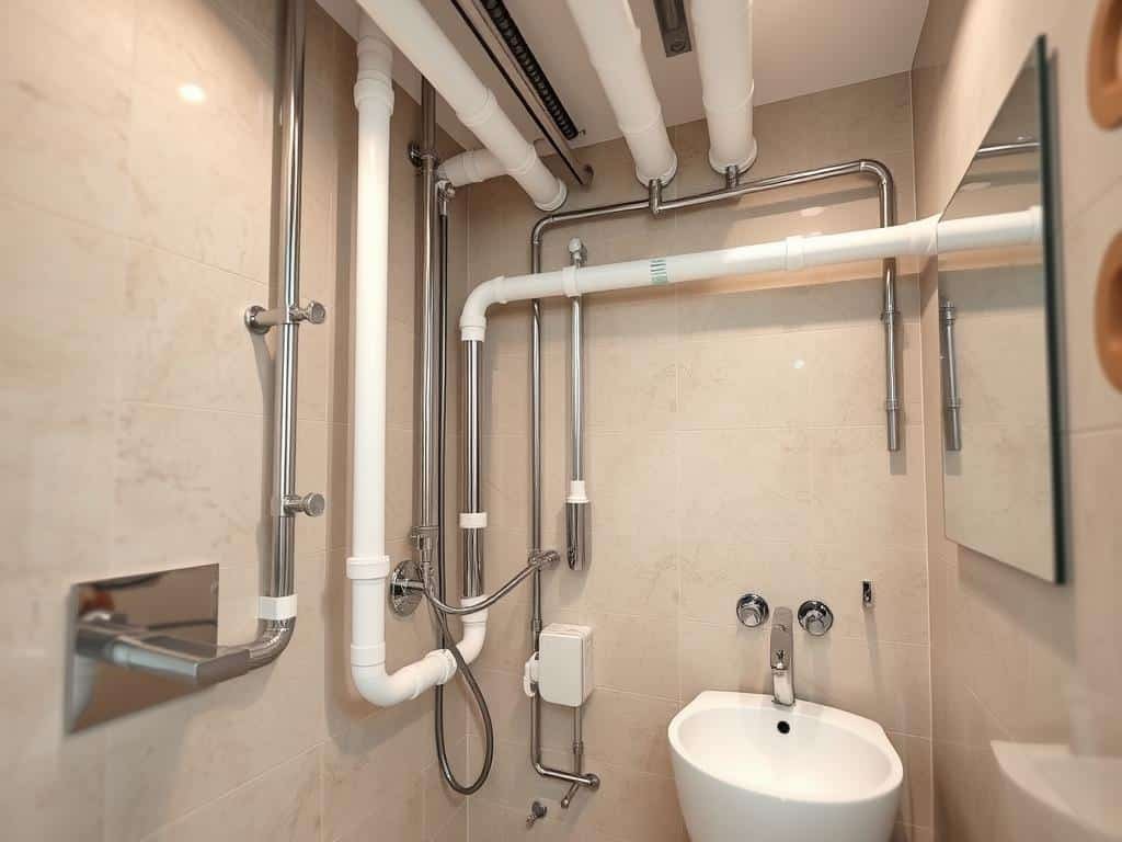 تمديدات صحية حديثة في مبنى سكني بالكويت