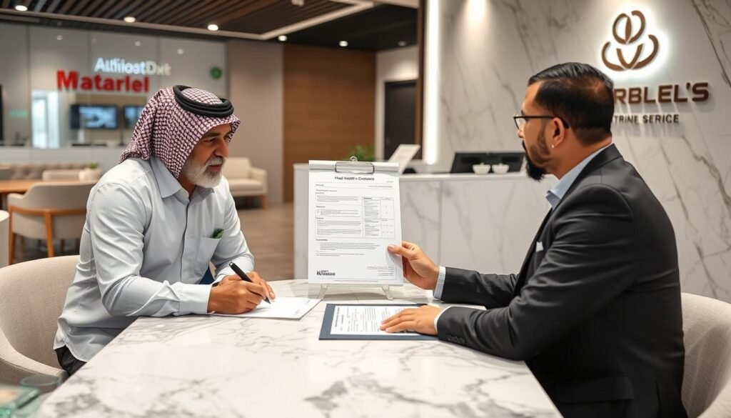 توقيع عقد تركيب رخام بالتقسيط