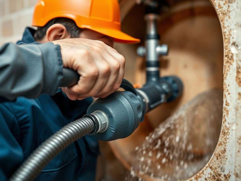 عملية تسليك مجاري باستخدام معدات حديثة في الكويت
