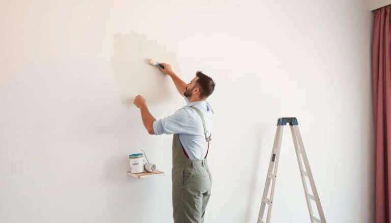 صباغ الكويت يقوم بدهان جدار منزل بألوان عصرية