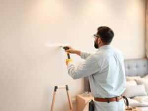 صباغ داخلي الكويت يقوم بدهان غرفة بألوان عصرية