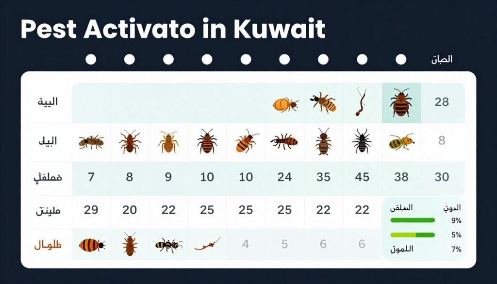 التغيرات الموسمية وتأثيرها على الحشرات في الكويت